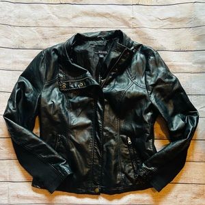 Razzle Dazzle Black Faux Leather Jacket